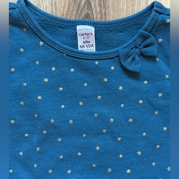 Dark Teal Polka Dot Kids Top with Tulle Skirt - Picture 2 of 2